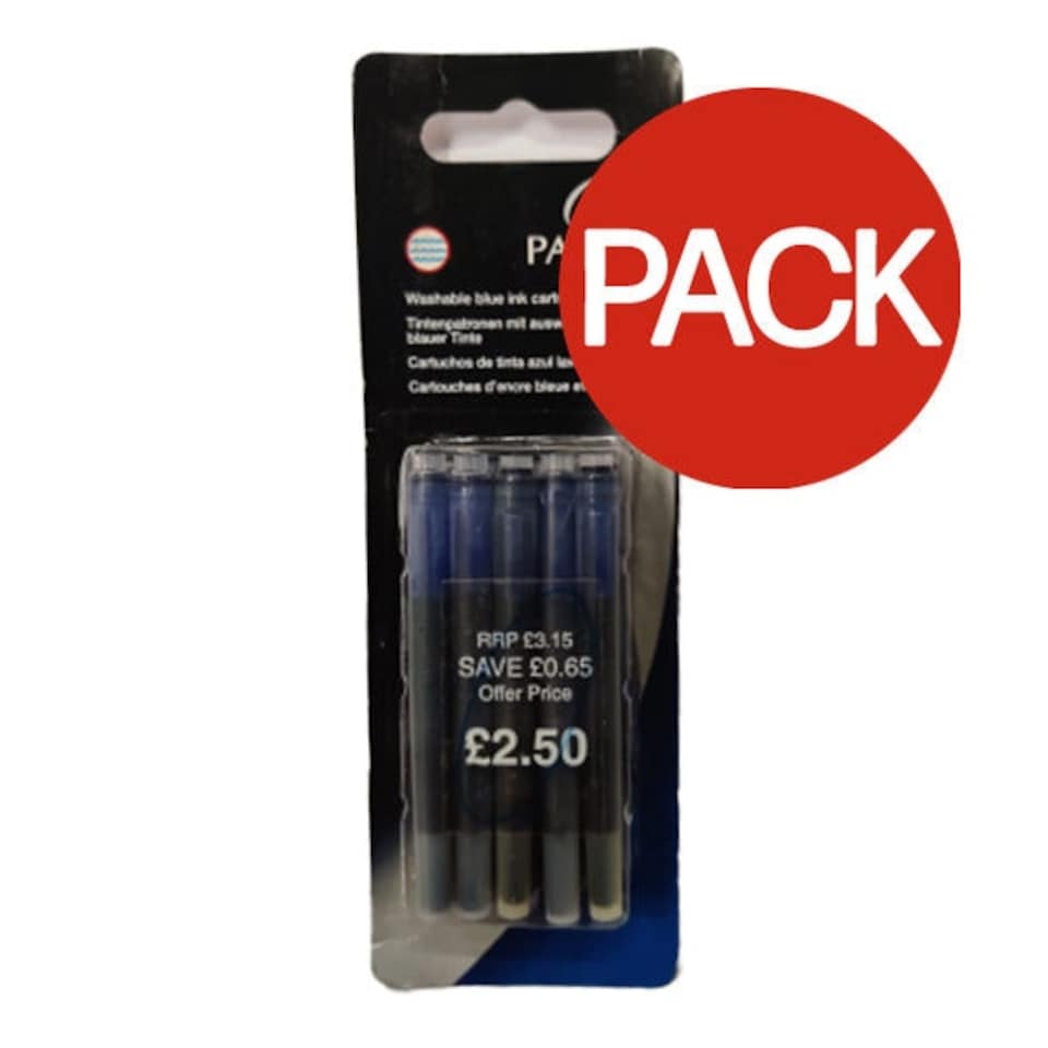 Parker Ink Cartridge (Pack of 5) - Blue - One Size
