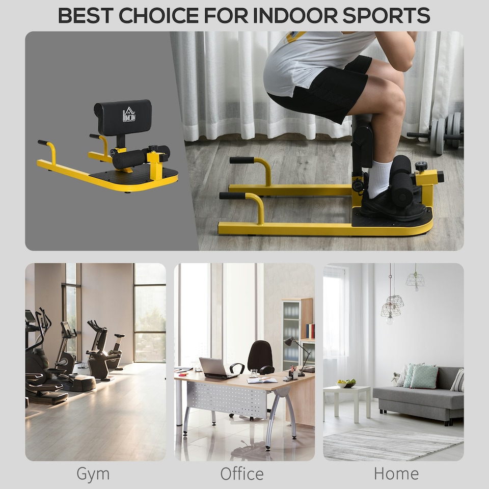 image 1 of HOMCOM 3 IN 1 Squat Machine Sit Up Push Up Gym Work Out Leg Exercise Adjustable