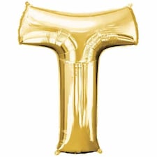 Gold Letter T Air Fill Foil Balloon 40cm / 16 in