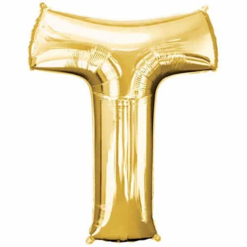 Gold Letter T Air Fill Foil Balloon 40cm / 16 in
