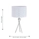 image 6 of First Choice Lighting Chrome Tripod Table Lamp with White Laser Cut Shade Chrome | White