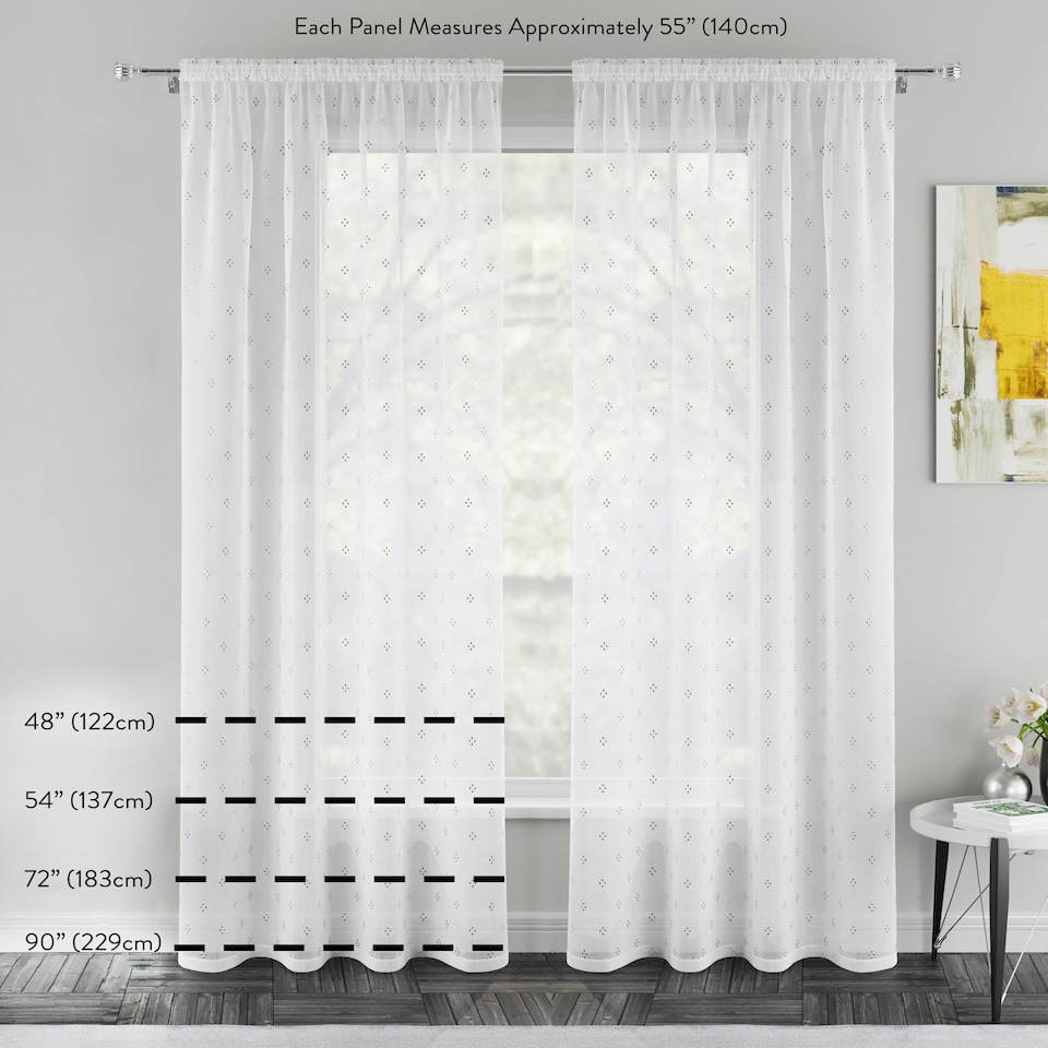 image 1 of Lima Silver Metallic Lurex Stripe Voile Panels - Pair 140 x 137cm (55x54")