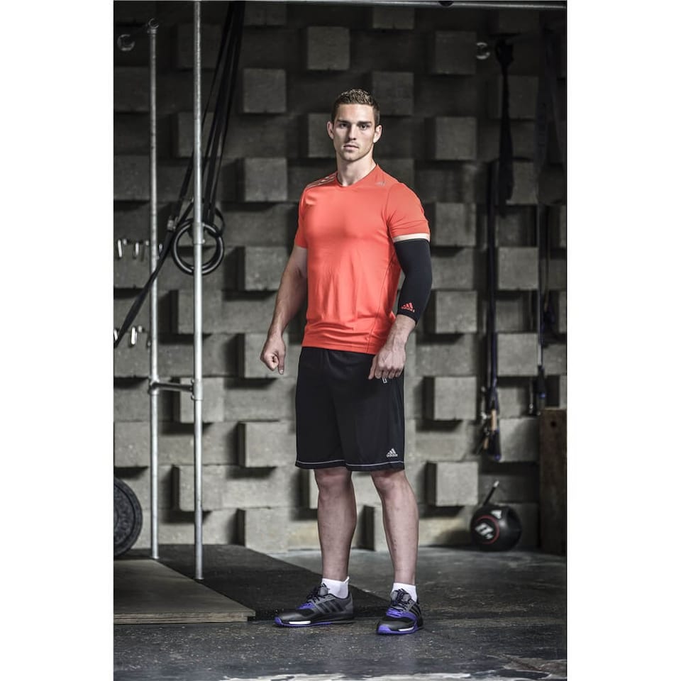 image 1 of Adidas Elbow Support, Size S, Black (Elasticated Nylon Blend) | Black | Black | S