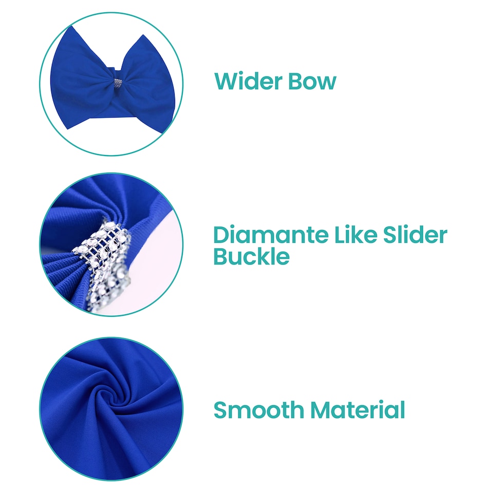 image 1 of Chair Bow Sashes, Elastic Spandex Stretch Chair Ties with Buckle - 1pc