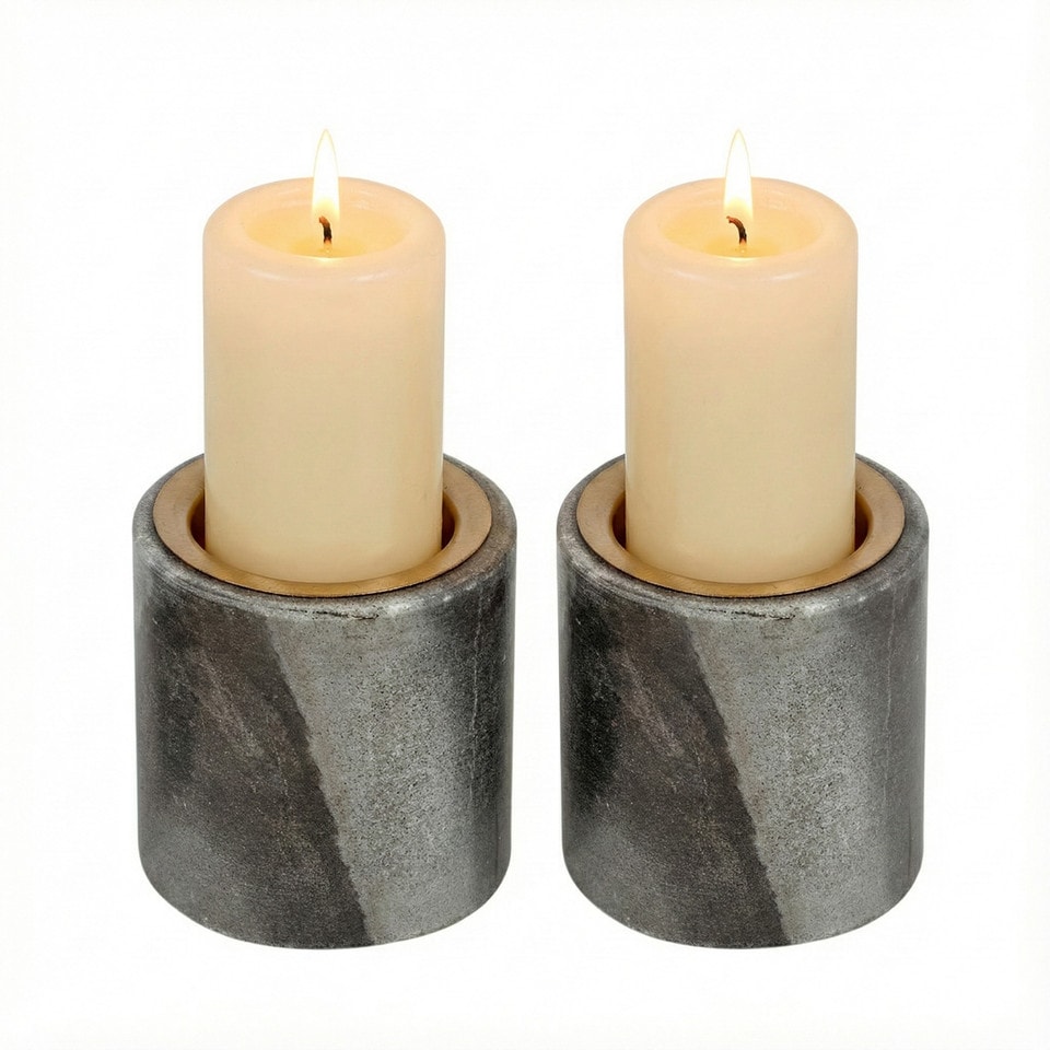 image 1 of Natural Marble Stone Votive Tea Light Candle Holder Home Decor Centrepiece Gift | Multi | 1 Holder 10cm