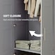 image 5 of HOMCOM Wardrobe for Bedroom, Double Wardrobe with Hanging Rail, Grey