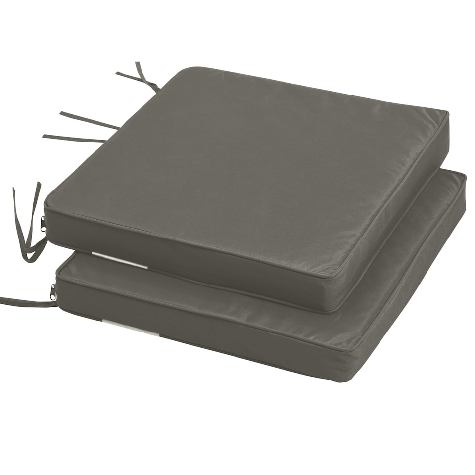 image 1 of Outsunny 45 x 45cm Replacement Garden Seat Cushion Pad with Ties, Dark Grey