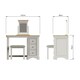 image 8 of Faire 3 Drawer Dressing Table Set in Dove Grey with Oak Top Grey
