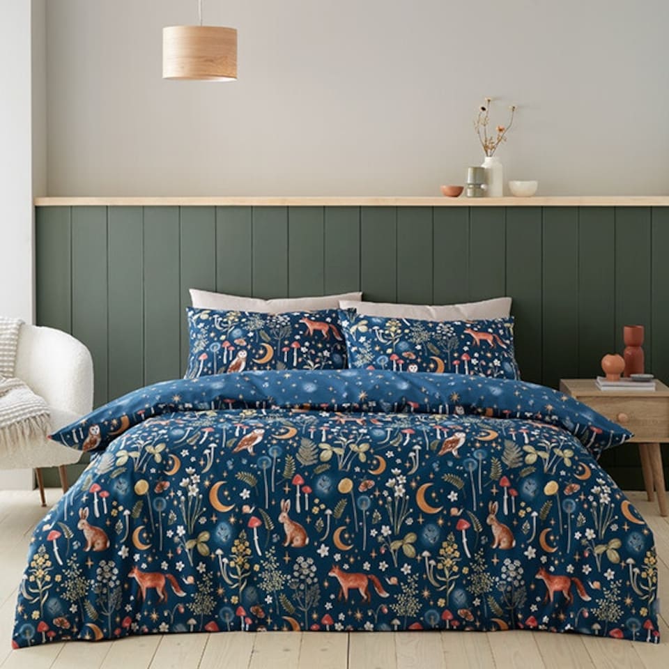 image 1 of Catherine Lansfield Enchanted Twilight King Duvet Set Navy Blue | King