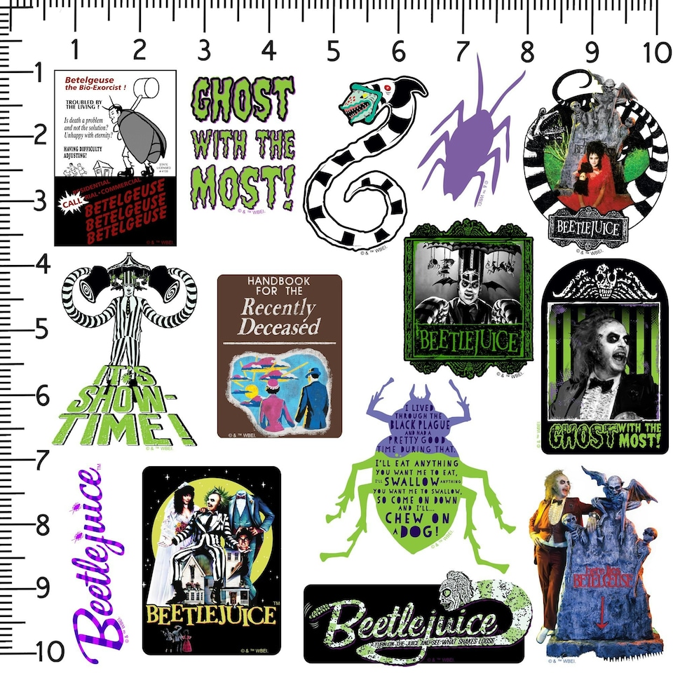 image 1 of Beetlejuice Deluxe Stickers (Pack of 50) - Multicoloured - One Size (UTTV19540)