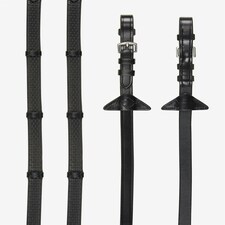 LeMieux Soft Rubber Reins with Stoppers Black | Full