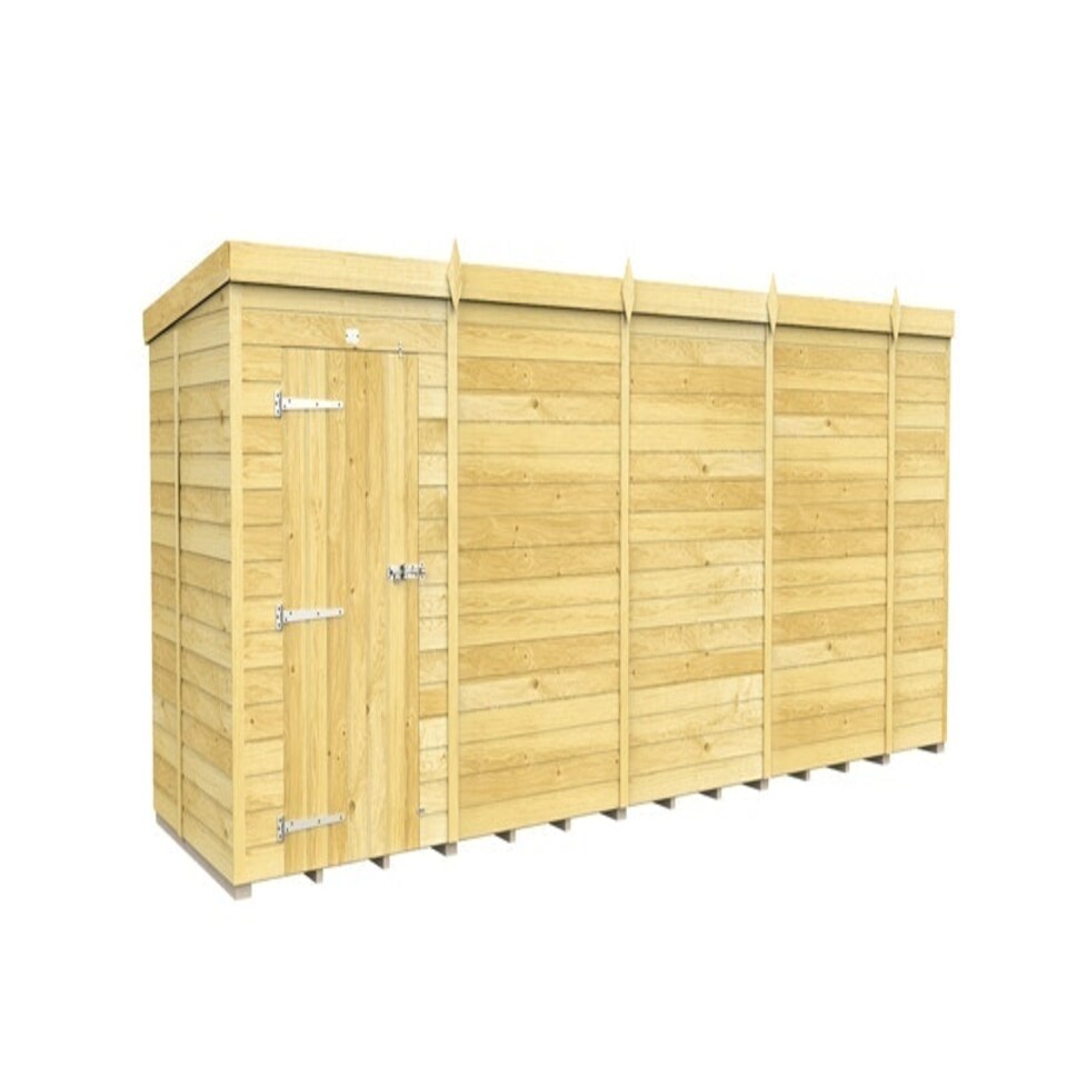 image 1 of 18 x 5 Feet Pent Shed - Single Door Without Windows - Wood - L147 x W533 x H201 cm Brown