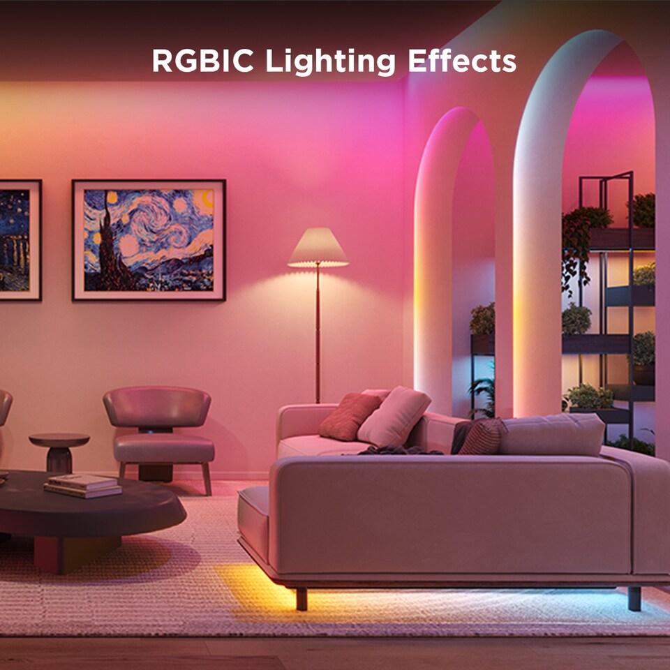image 1 of Govee RGBIC Wi-Fi + Bluetooth LED Strip Lights With Protective Coating (5M)Support Matter