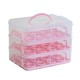 image 3 of Oypla Pink 3 Tier 36 Cupcake Plastic Carrier Holder Storage Container Pink