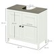 image 3 of kleankin Bathroom Sink Cabinet, Freestanding Under Sink Cabinet Adjustable Shelf White | White