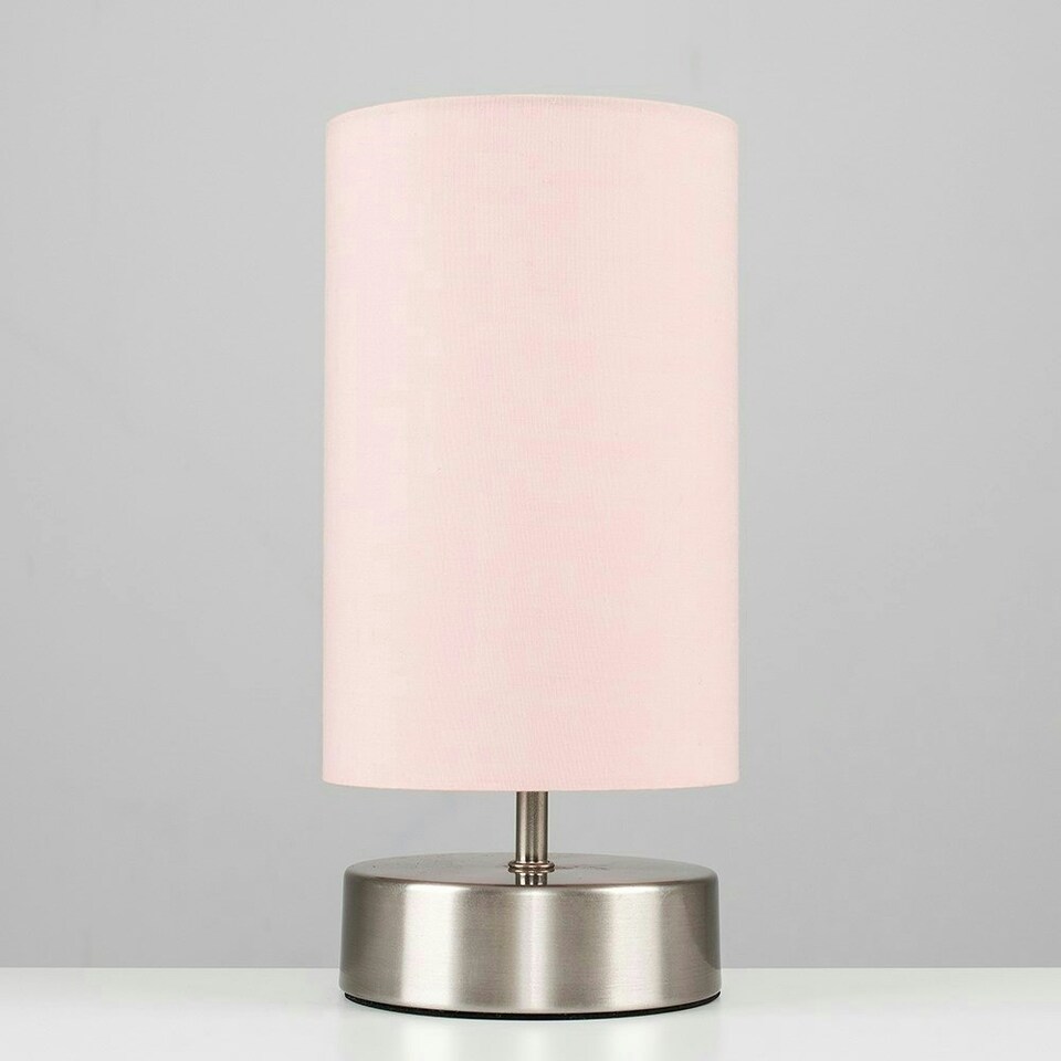 image 1 of ValueLights Francis Touch Table Lamp Pink Shade & Bulb