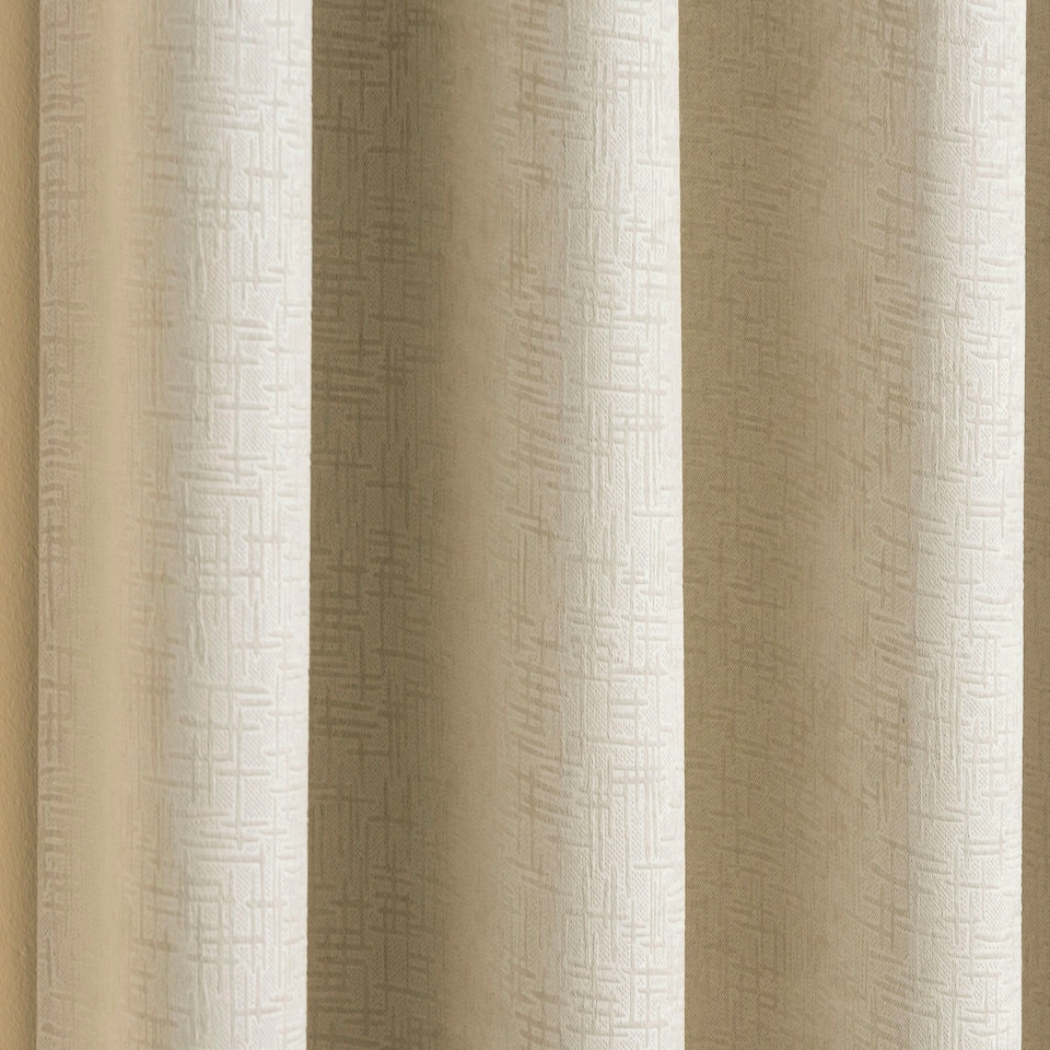 image 1 of Enhanced Living Vogue Cream Curtains 46 x 72 inch (117x183cm) Room Darkening Eyelet Thermal Noise Reducing Curtains for Bedroom and Living Room