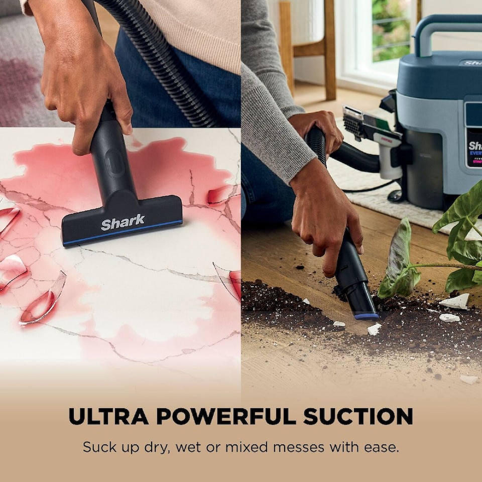 image 1 of Shark EveryMess Portable 3-in-1 Stain Eliminator, Wet Vac & Dry Vac VX110UK Blue