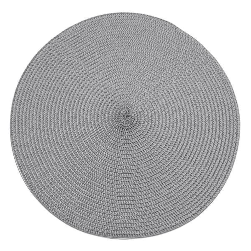Walton & Co Storm Grey Circular Ribbed Placemat