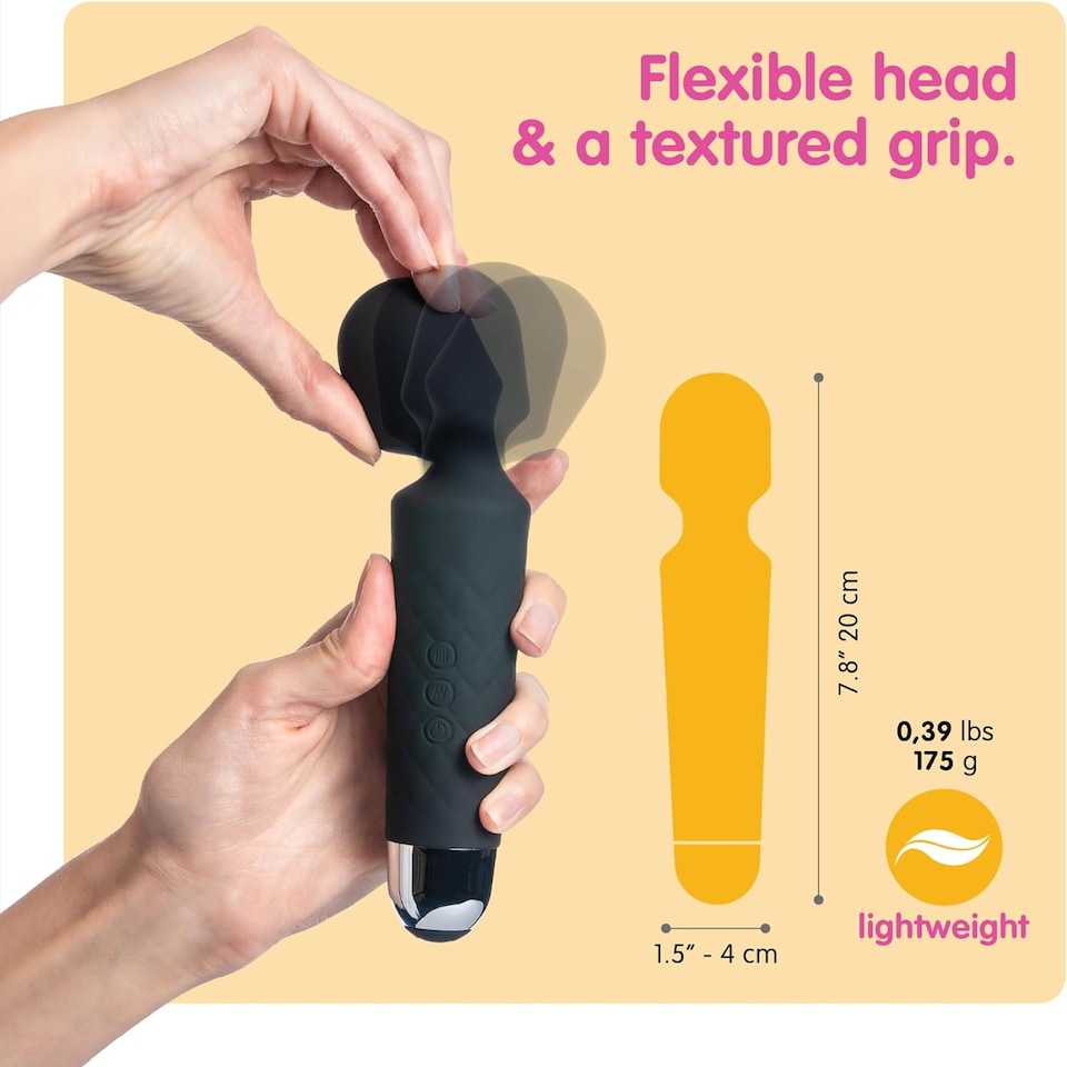 image 1 of Intimate Vibrating Wand Massager - 7 Speeds, 20 Sensation Modes, Pink