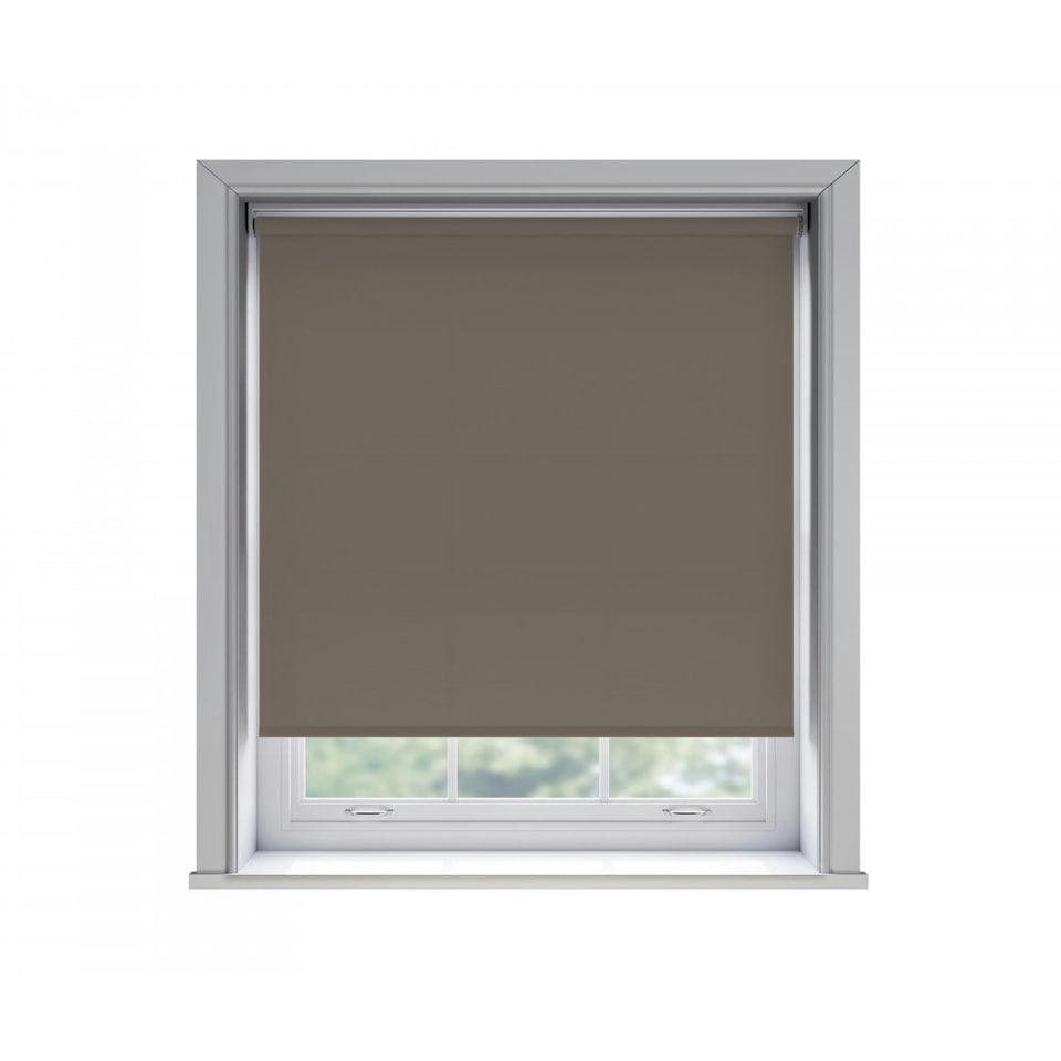 165cm No Drill Chocolate Thermal Blackout Roller Blind (170cm Drop) | Brown