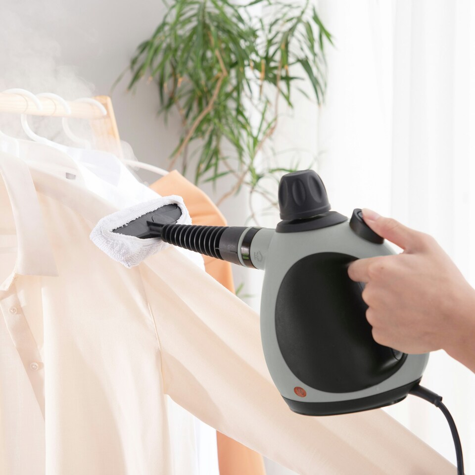 image 1 of HOMCOM Handheld Steam Cleaner Multi-purpose Steamer w/ 9 Pieces Accessory Grey