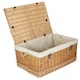 image 4 of 72cm Rope Handled Cotton Lined Wicker Trunk Blue | Blue | One Size