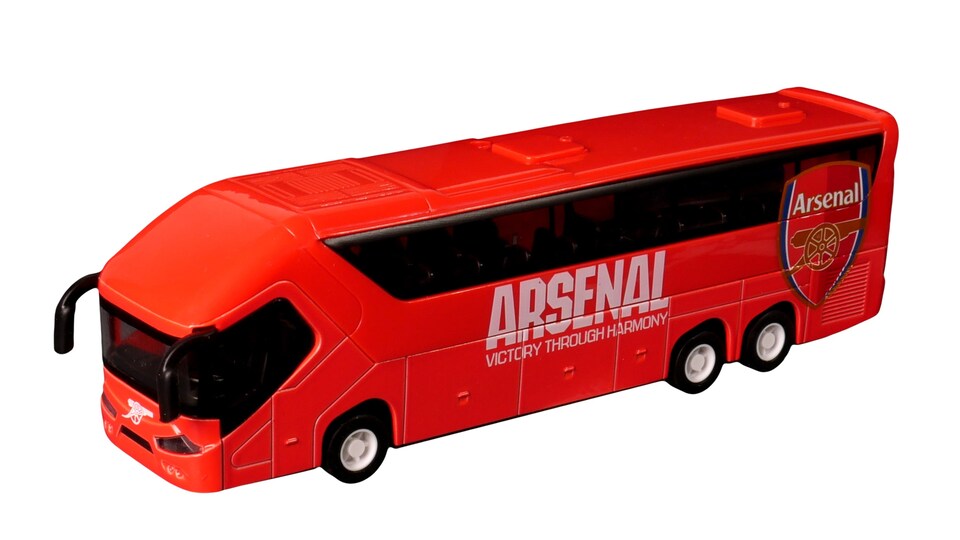image 1 of Arsenal Bus Model Football Team Coach Toy