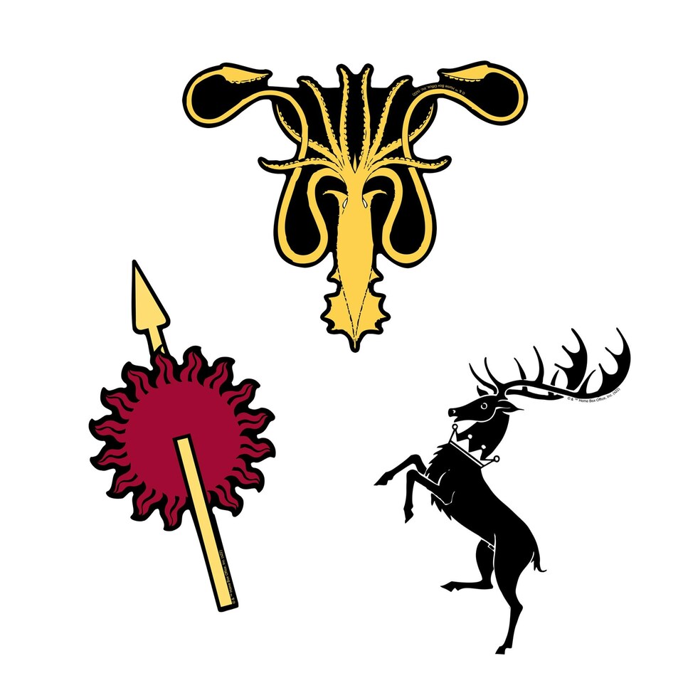 image 1 of Game Of Thrones Deluxe House Crests Stickers (Pack of 50) - Multicoloured - One Size