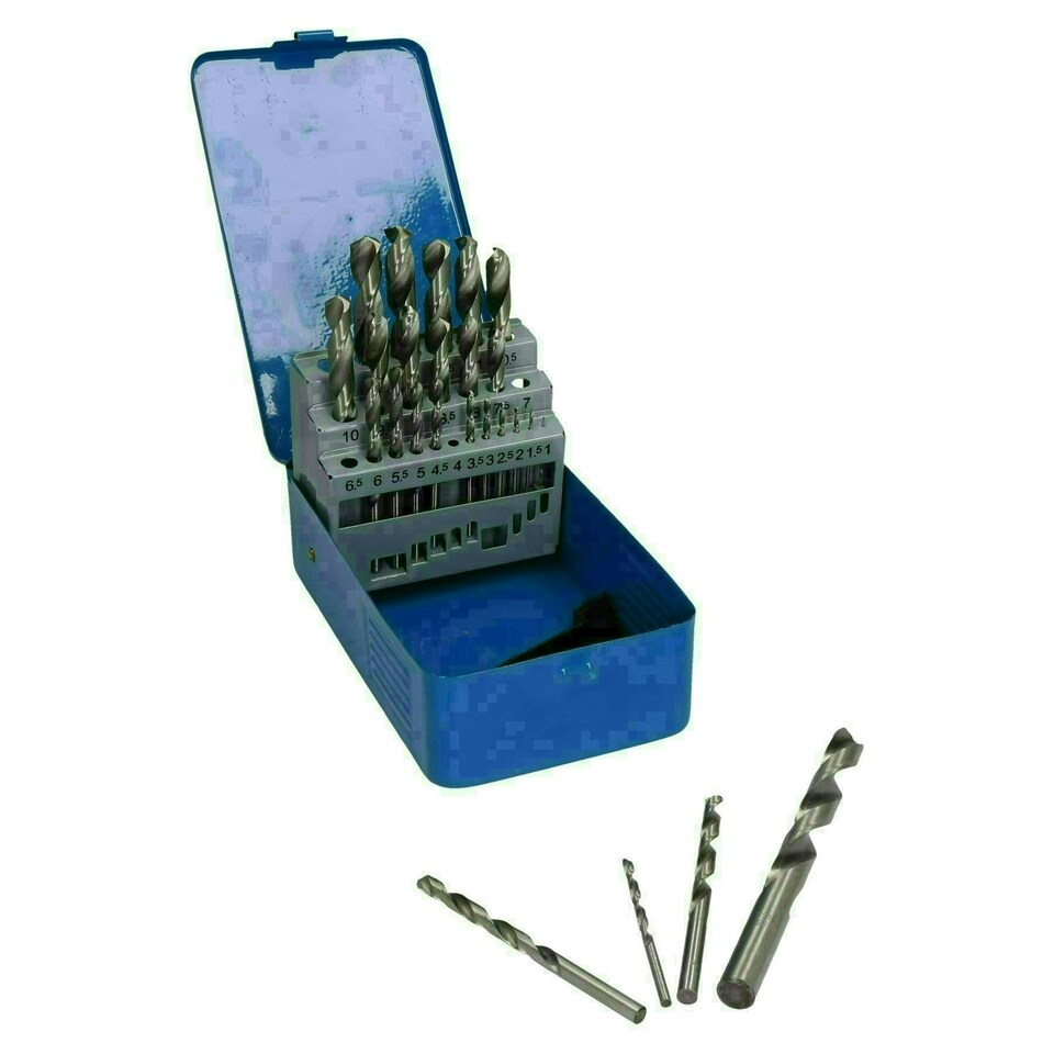 image 1 of HSS Metric MM Drill Bit Set For Metal Wood Steel 1mm - 13mm 25pc Set