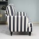 image 8 of HOMCOM Cuddle Chair with Stripe, Armchair for Living Room, Black and White 