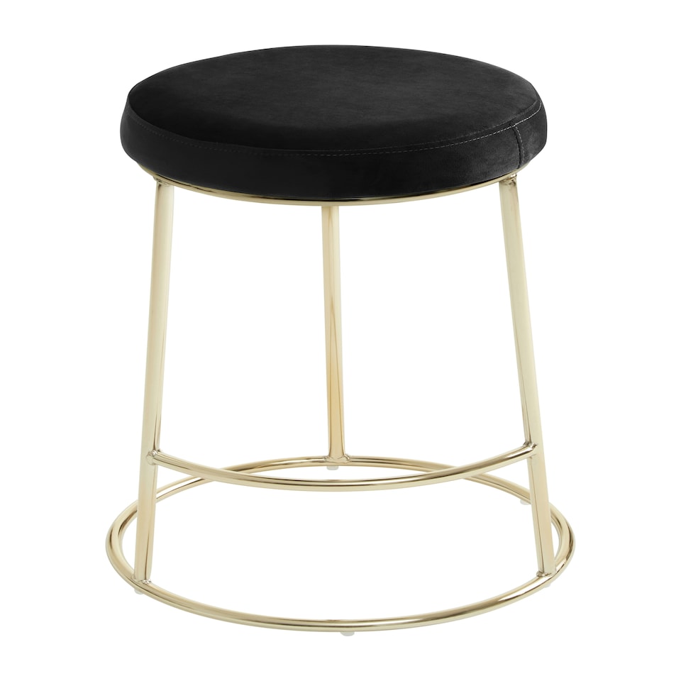 image 1 of Interiors by Premier Manhattan Black Velvet Bar Stool