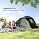 image 3 of Outsunny 3-4 Persons Tunnel Tent, Two Room Camping Tent with Windows, Black
