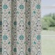 image 4 of Enhanced Living Blue Floral, 100% Blackout, Thermal Curtains with Tape Top Header (PAIR) - 45 x 54 inch (114 x 137cm)