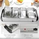 image 6 of HOMCOM Electric Food Warmer 5 Tray, 9.2L Buffet Server with Lids, Silver | Silver | Silver Tone