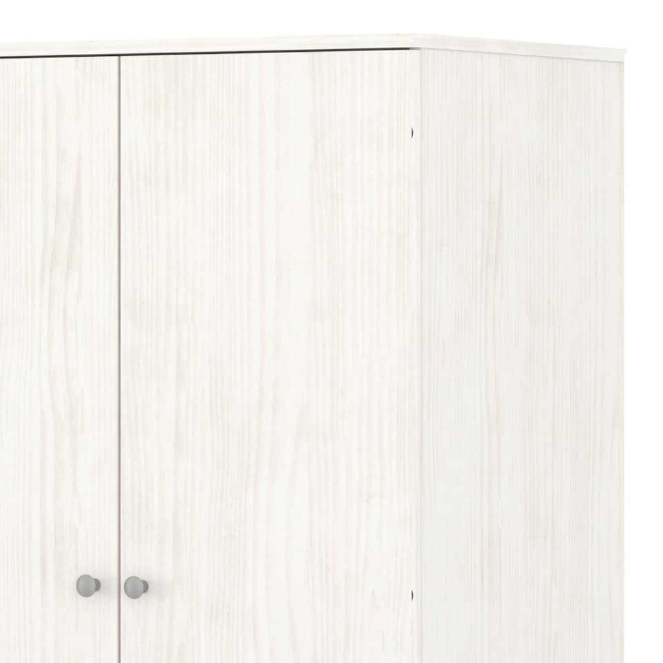 image 1 of Augusta Industrial Style Pine Wardrobe with 2 Doors and 2 Drawers for Bedroom Storage | White | White | One Size | 1