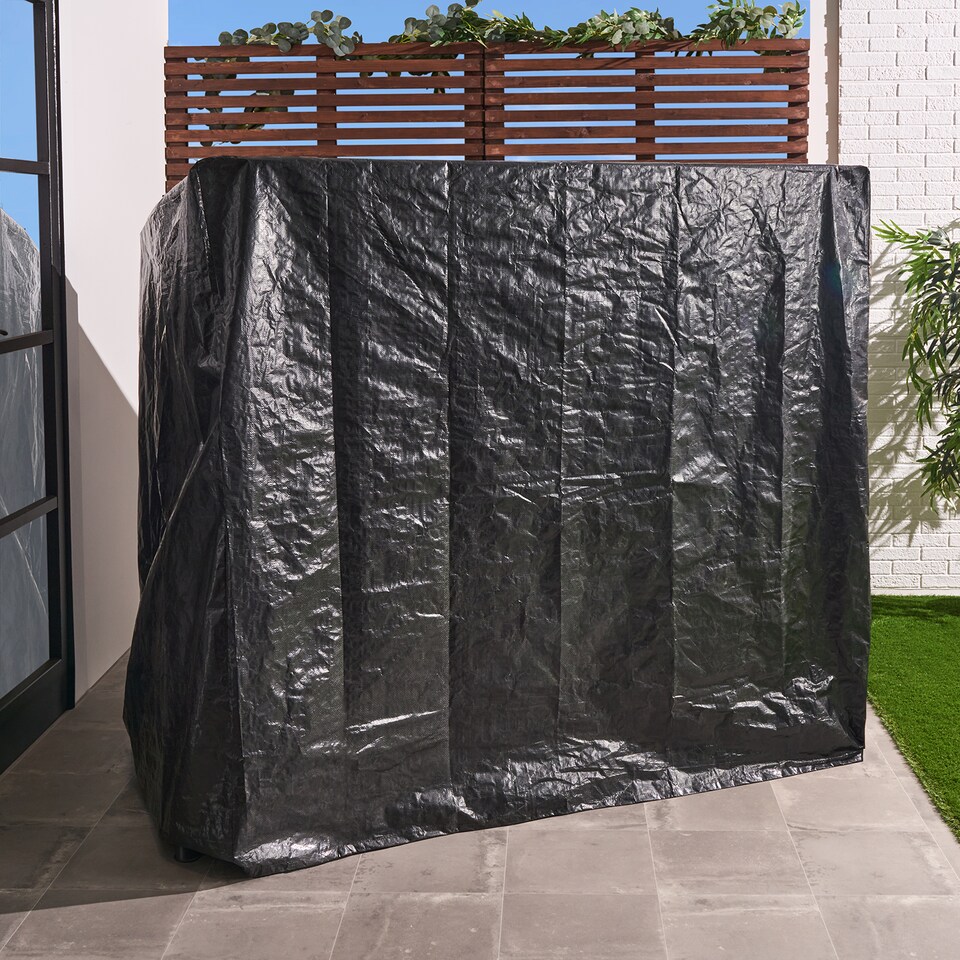 image 1 of OHS Garden Swing Bench Cover Outdoor Plastic with Drawstring Heavy Duty | Black