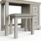 image 2 of Faire 3 Drawer Dressing Table Set in Dove Grey with Oak Top Grey