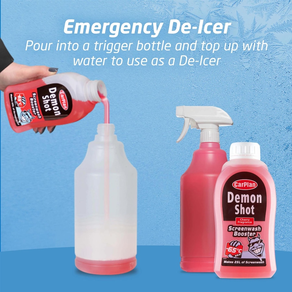 image 1 of CarPlan Demon Winter Essentials 3 Piece Kit Screenwash, De-Icer & Scraper