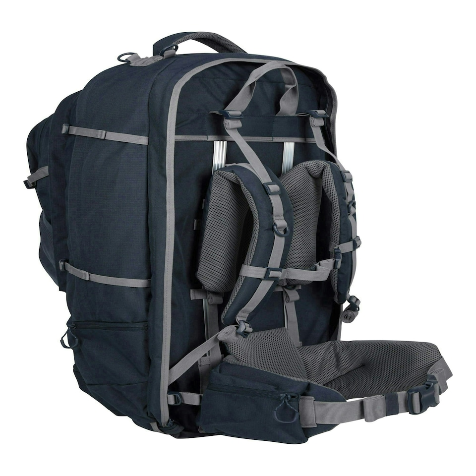 image 1 of Mountain Warehouse Travelling Rucksack 65L + 15L Detachable Day Travelling Bag Blue | Navy