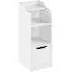 image 1 of Yaheetech Narrow Nightstand with Drawer-White | White | White | 25 cm W × 30 cm D × 65 cm H | 1