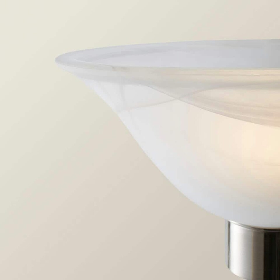 image 1 of ValueLights Traditional Style Satin Nickel Barley Twist Floor Lamp With Frosted Shade | Chrome