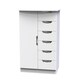 image 4 of Holborn 5 Drawer 1 Door Childrens Wardrobe in White Gloss & White (Ready Assembled) | White | White Gloss & White