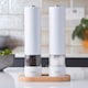 image 2 of Cooks Professional Electric Salt & Pepper Mill Set with Bamboo Base - White