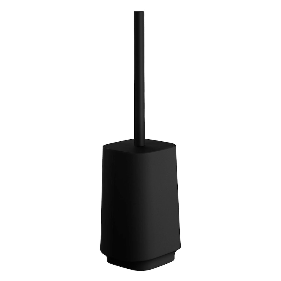 image 1 of BESLAGSBODEN Black Plastic Freestanding Square Toilet Brush and Holder