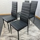 image 3 of Dining Chairs Set of 4 Black Leather Kitchen Chairs Black