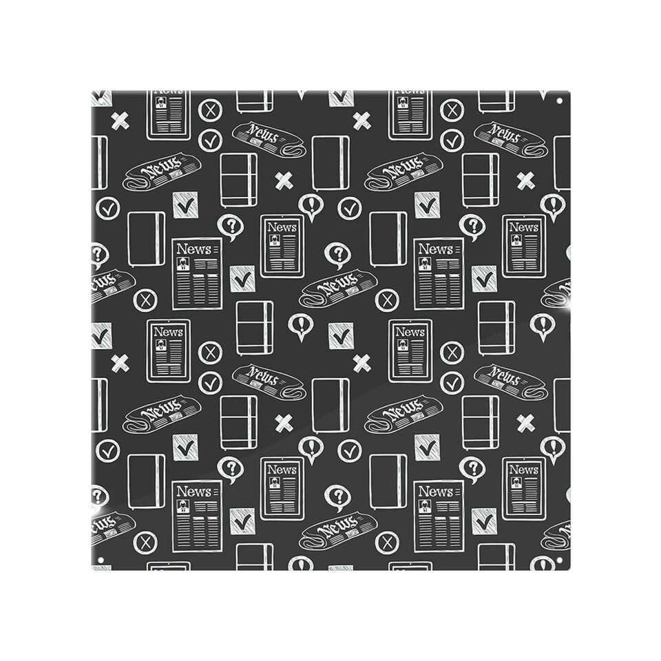 image 1 of Press And Media Symbols Splash Back | White