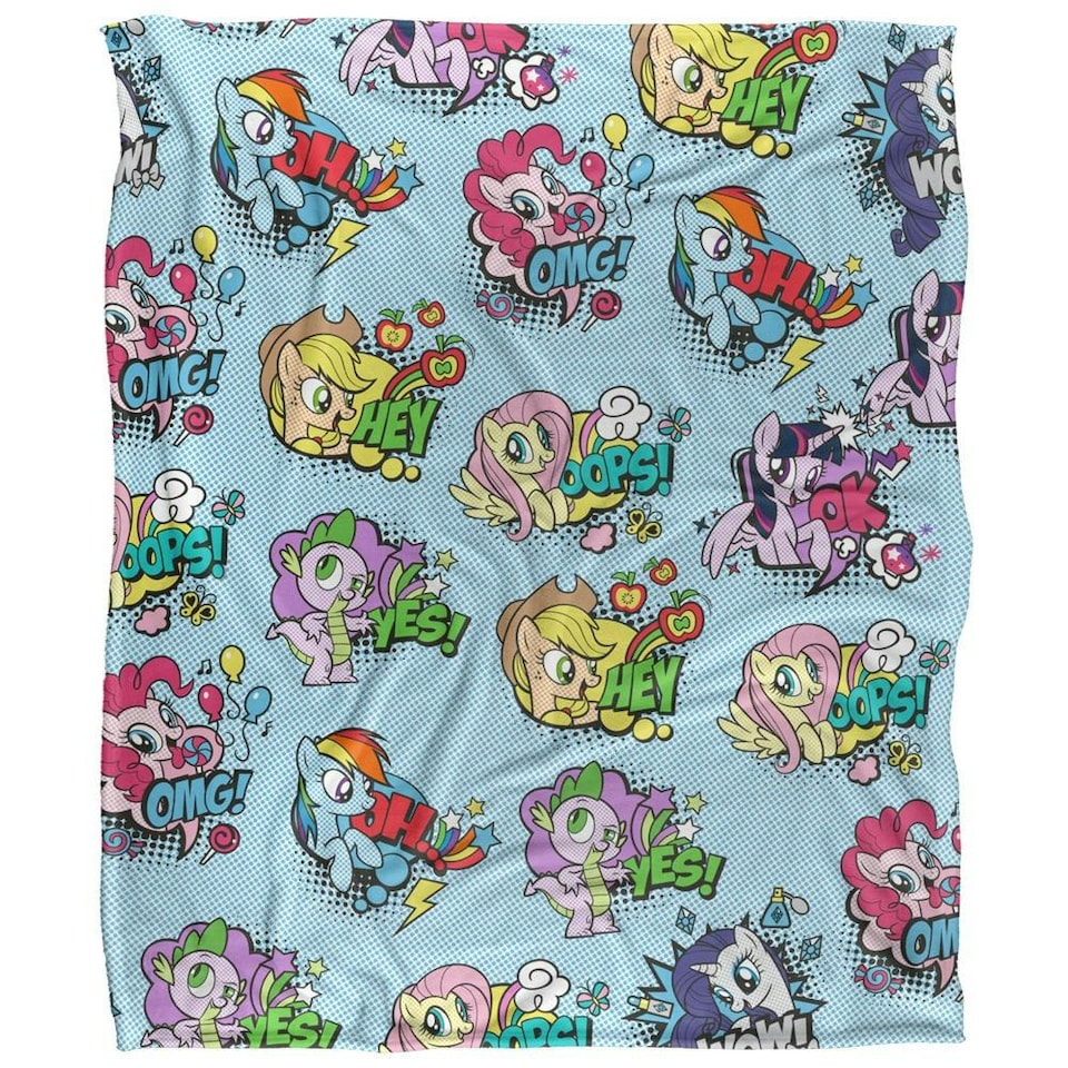 image 1 of My Little Pony Pop Art Blanket - Multicoloured - One Size