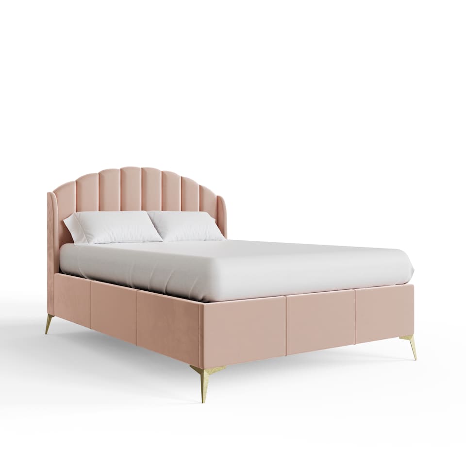image 1 of Pettine End Lift Ottoman Storage Bed Double Blush Pink | Pink | Blush Pink