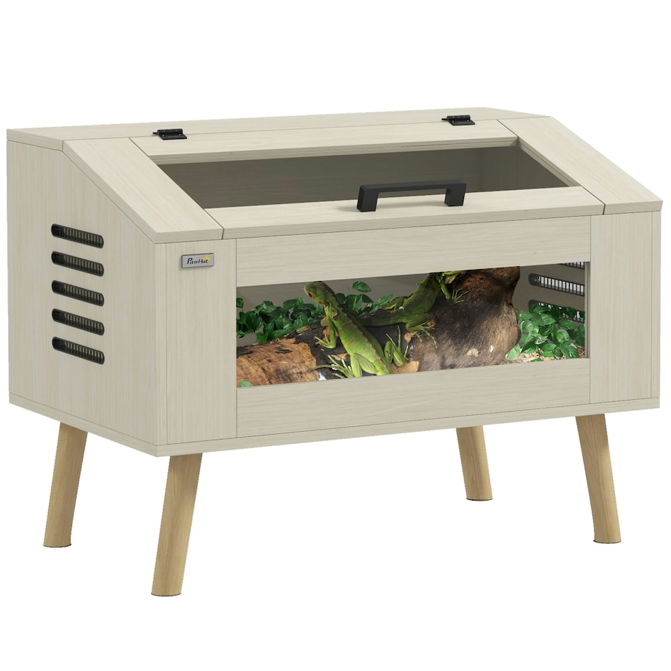 image 1 of PawHut Reptile Terrarium, 111L Snake Vivarium with Tempered Glass Windows